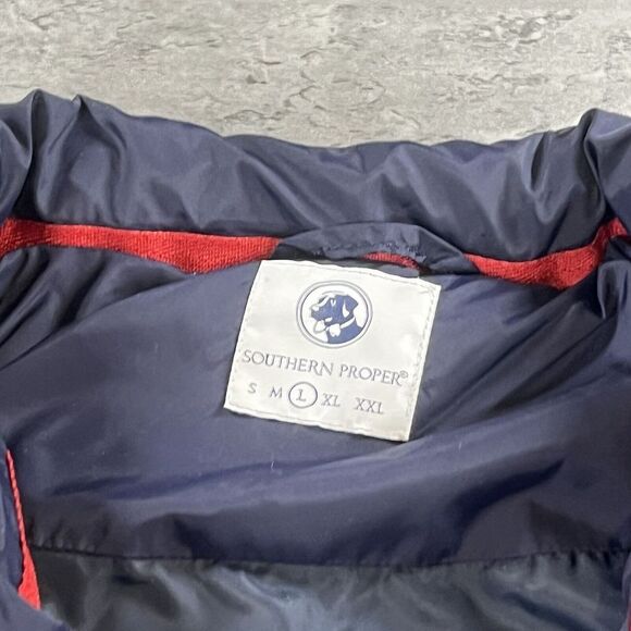 Southern Proper Puffer Vest Men‎ Large Blue Down Quilted Shell Sleeveless Preppy - Picture 6 of 7